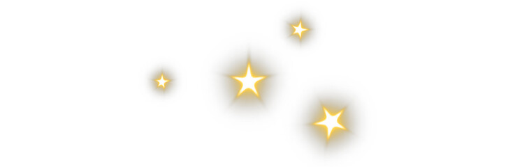 Fototapeta premium Golden sparkle stars light glow particles glitter soft effect png overlay element, on transparent background
