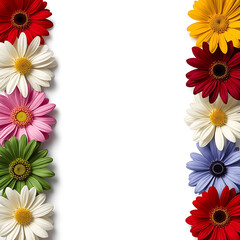 Fototapeta premium A colorful arrangement of flowers on a white background