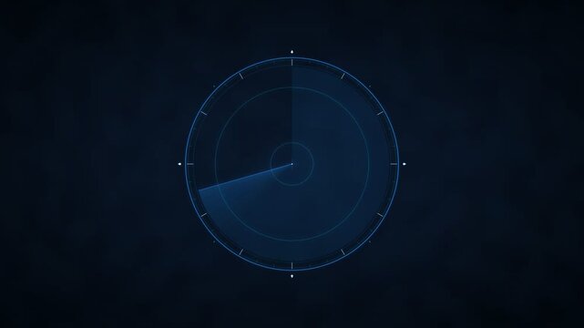 Futuristic Animated Radar Scan Sequence Dark Technology Background