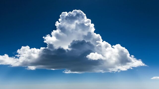 Dramatic Cumulus Cloud Formation Against a Deep Blue Sky, Illustrating Atmospheric Meteorology and Weather Dynamics