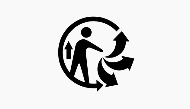 Triman sign, Triman recycling icon stock illustration