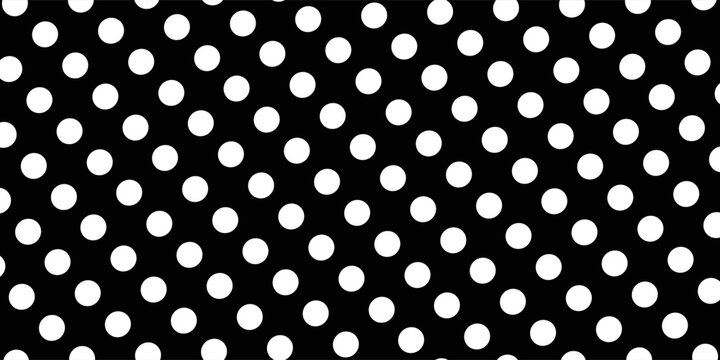 Black Polka dot seamless pattern. Polka dot Texture  background. Black  Dotted  pattern. White seamless pattern with black polka dots.