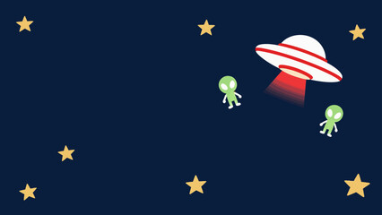 Aliens and UFO in space © Sedna