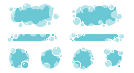 Fototapeta premium A set of blue bubble vector graphics for design and decoration