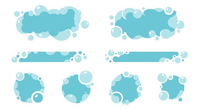 A set of blue bubble vector graphics for design and decoration
