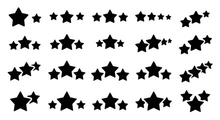 Fototapeta premium A collection of black star icons on a white background