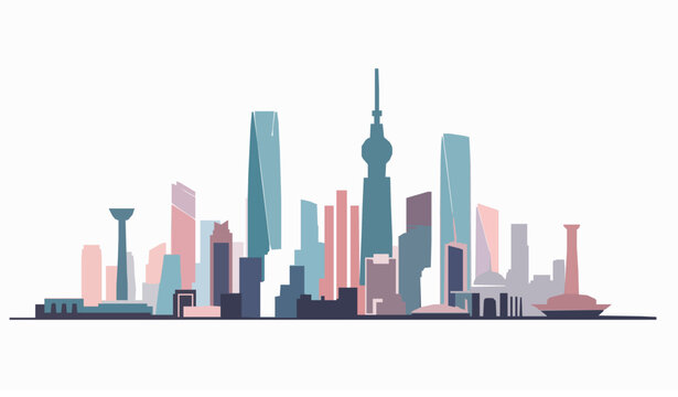 Saudi Arabia Riyadh cityscape vector with modern landmark buildings in clean flat design