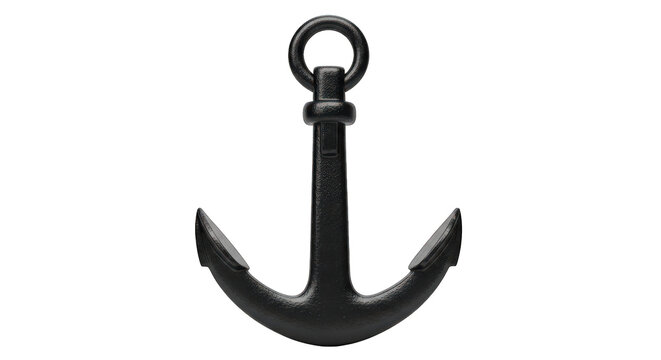 Classic black anchor symbol with a circular top ring and two horizontal crossbars
