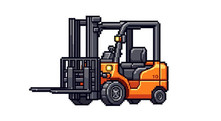 Naklejka premium Orange Forklift Truck Vehicle Illustration.