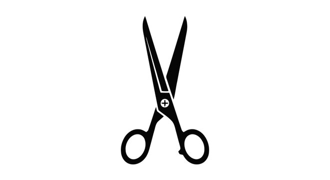 Vector illustration&nbsp;of black silhouette of professional hairdressing scissors on a transparent background