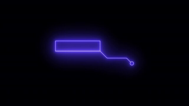 Blue neon HUD element futuristic callout motion graphics animation on black background, Animated callout lines for text and data. 4k video