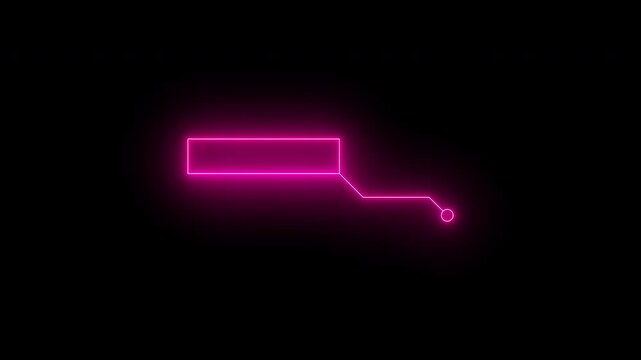 Pink neon HUD element futuristic callout motion graphics animation on black background, Animated callout lines for text and data. 4k video