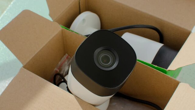 New CCTV security camera packed, ready to protect. Security is just a click away.