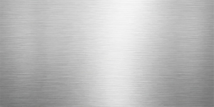 Aluminum brushed surface texture, silver metal background with fine linear grain, modern industrial backdrop ideal for product showcase and branding design
