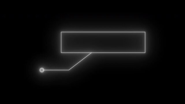 HUD elements with blank text animation. White neon HUD element futuristic callout motion graphics animation on black background. 4K video.