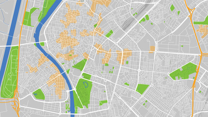 Fototapeta premium Sevilla Spain high contrast city map vector bold black white street layout EPS