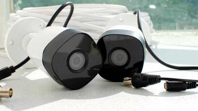 CCTV - Security camera and cable roll ready for installation, ensuring efficient protection.