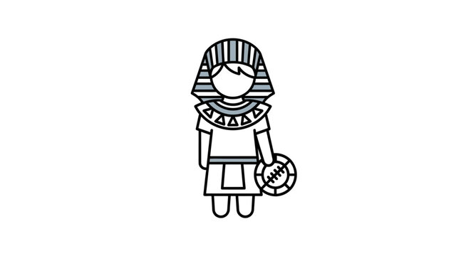 Ancient Egyptian Pharaoh Character Icon.
