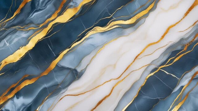 A luxurious abstract background featuring a marble texture with an elegant blend of dark blue, white, and gray.