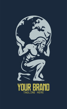 creative silhouette of atlas - the greek mythological titan (artwork 1)