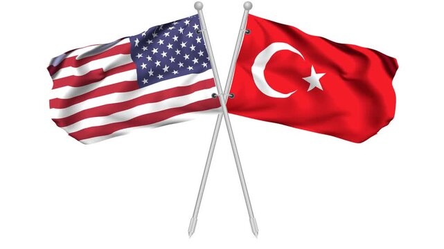 FHD UNITED STATES OF AMERICA AND TURKEY SAILING FLAGS