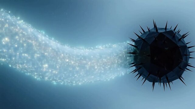 Abstract sphere with spikes and glowing trail emphasizing family bonds and togetherness