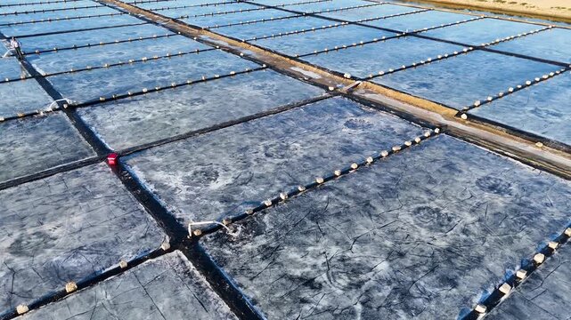 The Hon Khoi Salt Fields in Doc Let near Nha Trang, Vietnam