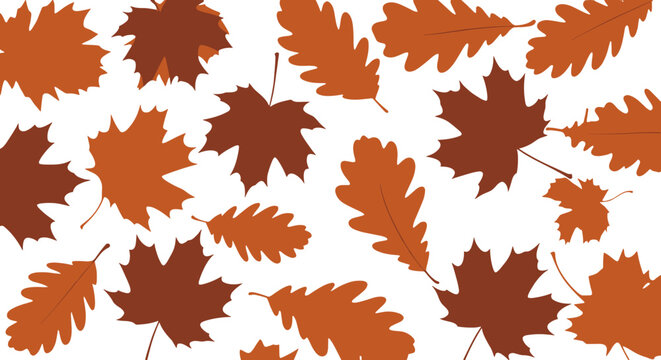 Autumn leaves pattern seamless background vector art fall season colors graphic