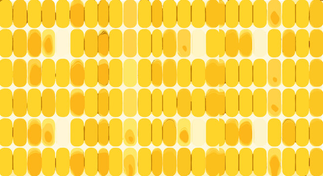 Close up abstract pattern of bright yellow corn kernels representing harvest