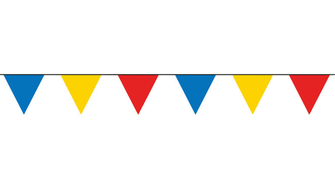 Colorful triangle bunting flags string banner for outdoor party celebration