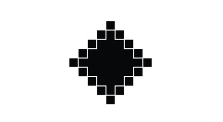Fototapeta premium A geometric design featuring a diamond shape composed of numerous black squares on white high quality