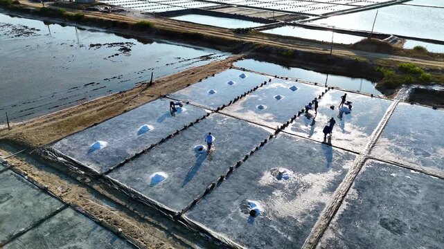The Hon Khoi Salt Fields in Doc Let near Nha Trang, Vietnam