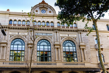 Fototapeta premium Barcelona, España - Enero 15, 2022. Gran Teatro del Liceo de Barcelona, known as El Liceo, is the oldest and most prestigious active theater in Barcelona, especially as an opera house.
