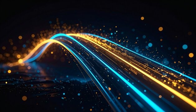 Abstract High Speed Digital Fiber Optic Data Connection with Light Trails