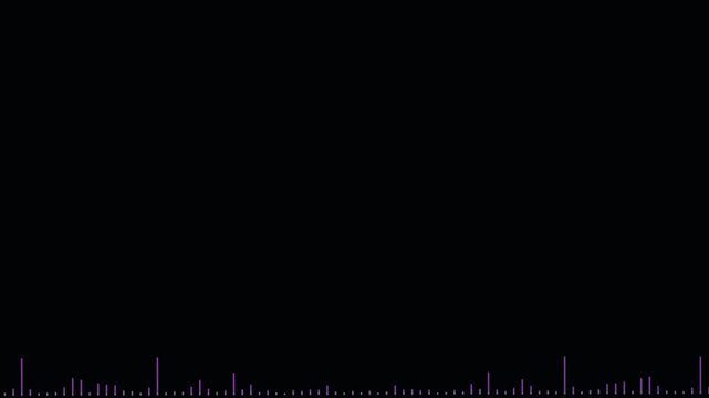 Sound wave audio spectrum black background, audio waveform spectrum animation.4k abstract music sound wave or audio wavefrom isolated on black background.Audio waves Animated on black background,