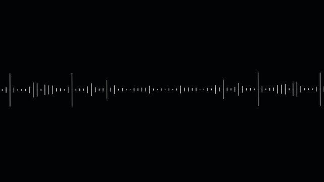 Sound wave audio spectrum black background, audio waveform spectrum animation.4k abstract music sound wave or audio wavefrom isolated on black background.Audio waves Animated on black background,