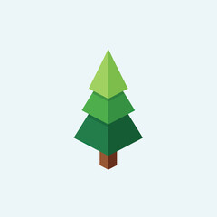 Obraz premium Stylized Isometric Christmas Tree Illustration.