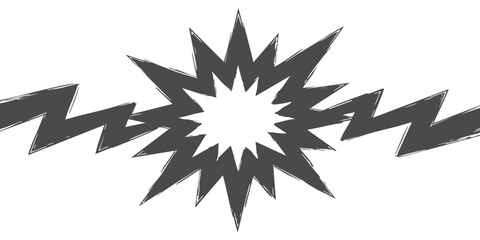 Comic book style star burst explosion with jagged lightning bolt lines © GraphixEra