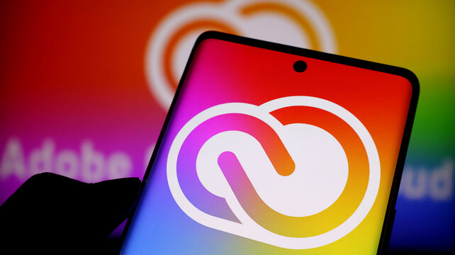 Adobe creative cloud logo displayed on a smartphone screen