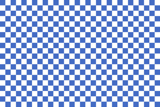 White and blue checkerboard grid texture with alternating squares. Seamless geometric vector illustration for digital design, alpha channel backdrop, PNG files and creative layouts with clean borders