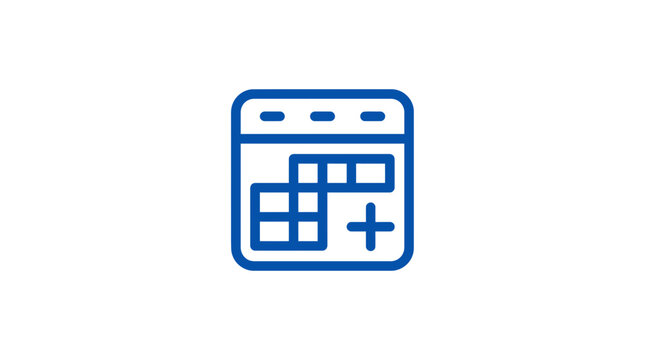 Blue web browser icon with plus sign.