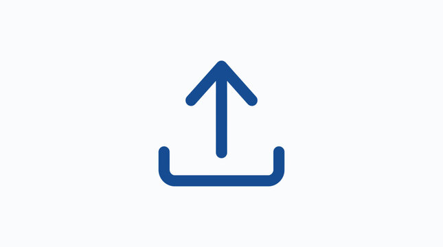 Blue upload arrow icon symbol.