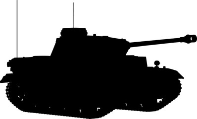 Fototapeta premium Medium panzer tank silhouette used in historical armored warfare