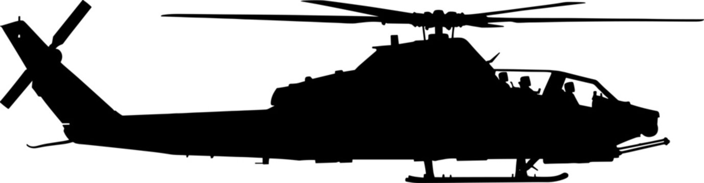 Slim profile attack helicopter silhouette for close air support