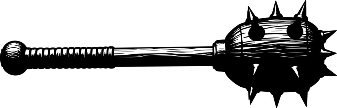 Spiked wooden mace morning star for medieval combat