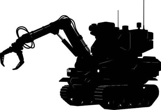 Tracked bomb disposal robot with mechanical arm