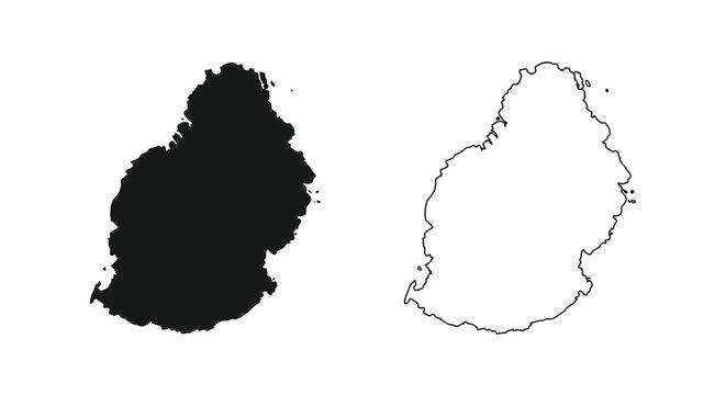 A stark black and white representation of an island s shape showcasing contrasting forms high quality