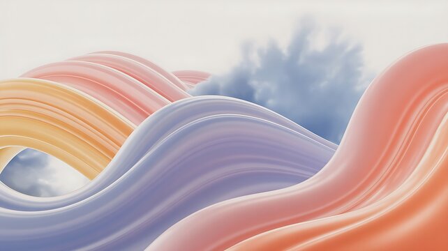 Chromatic Harmony: Flowing ribbons of color create a sense of movement and depth, suggesting the dynamism and fluidity of thought, forming a mesmerizing dance of hues and forms.