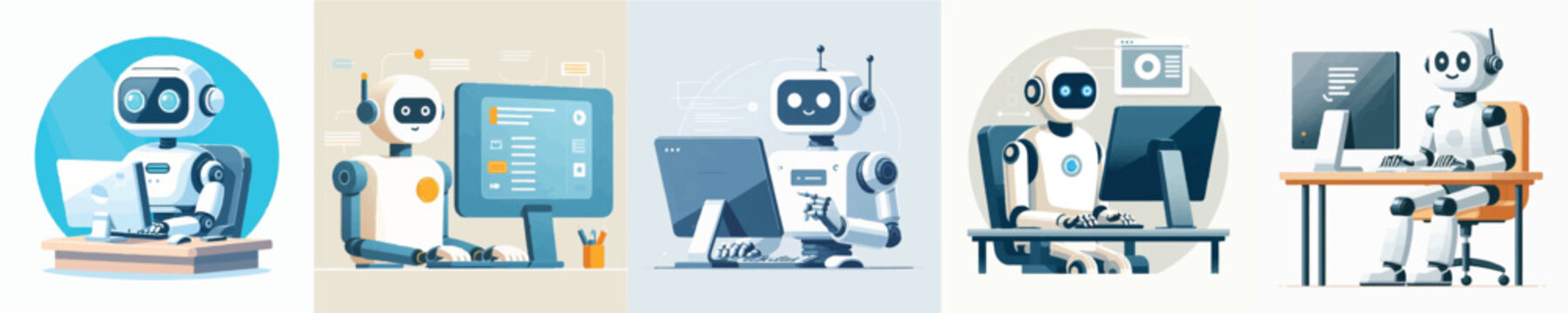 Vector of robot using computer