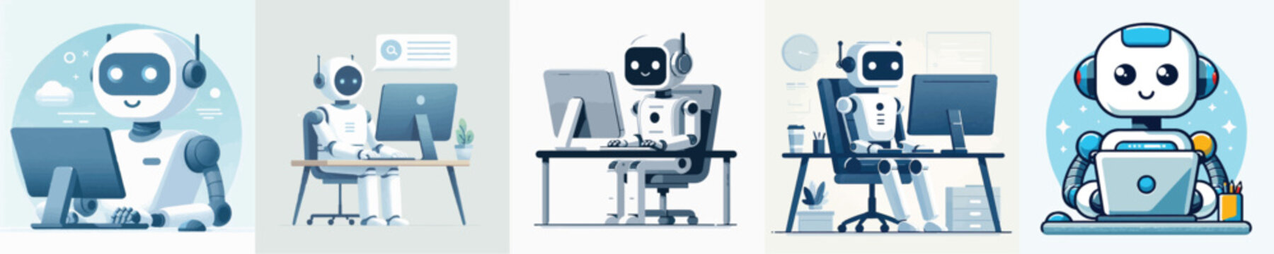 Vector of robot using computer
